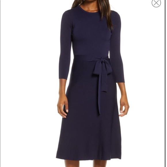 Eliza J Fit & Flare Dress Black Small - Picture 2 of 8